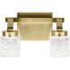Rene LED 11.5 inch Champagne Gold Bathroom Vanity Light Wall Light, 2 Arm