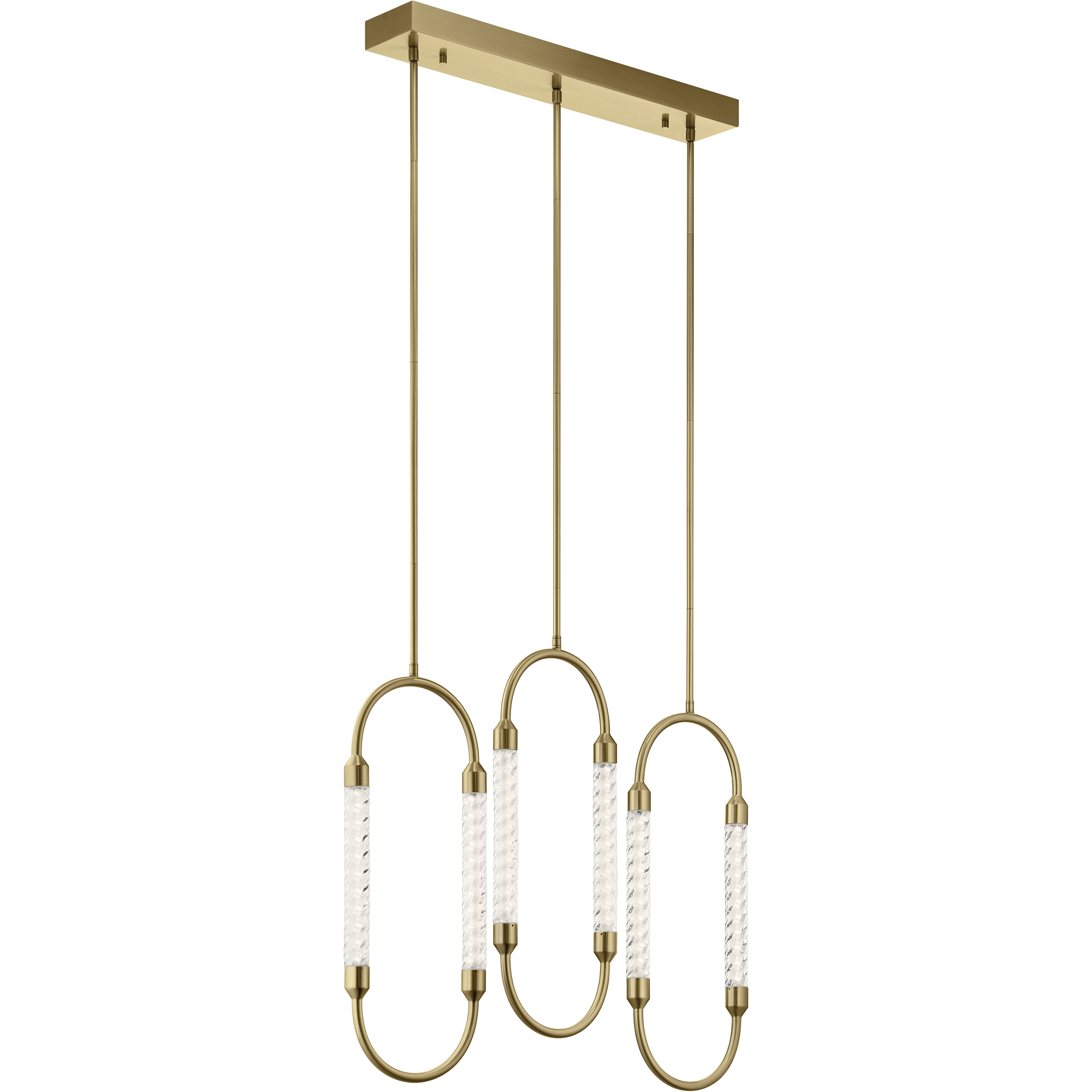 Delsey LED 9.5 inch Champagne Gold Chandelier Ceiling Light, Linear (Single)