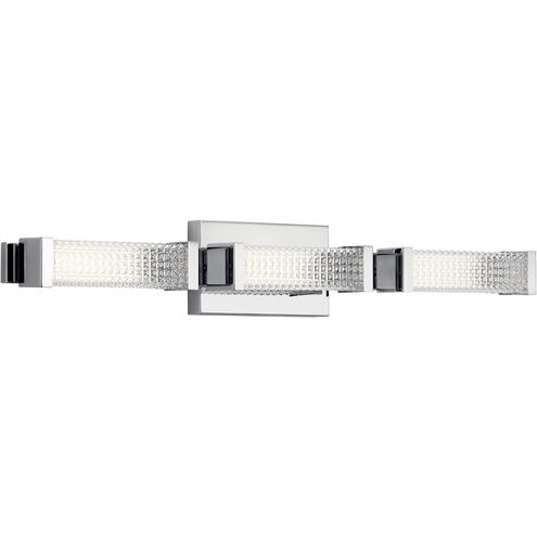 Ammiras LED 30.25 inch Chrome Bathroom Vanity Light Wall Light, 3 Arm