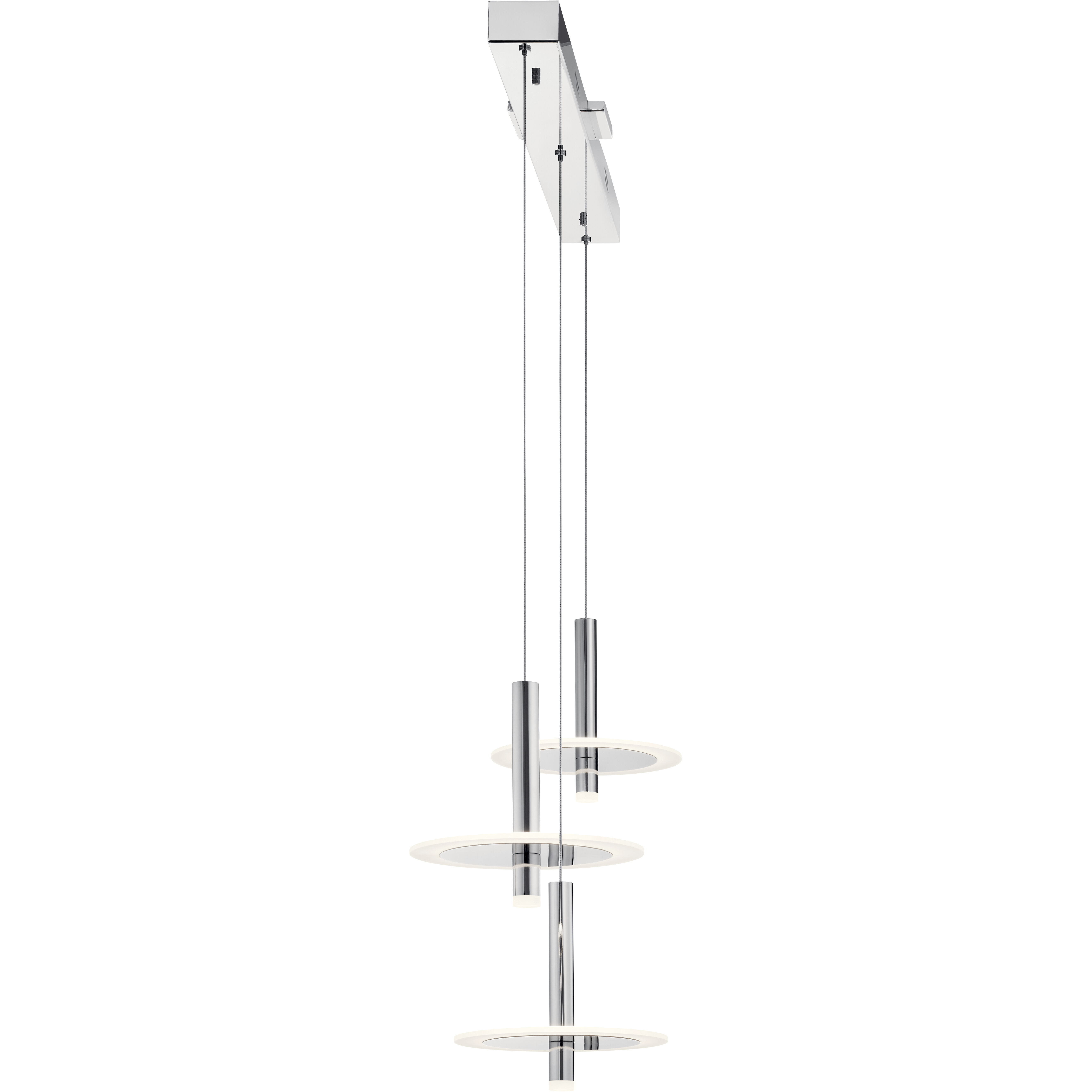 Korfu LED 9.75 inch Chrome Chandelier Ceiling Light, Linear (Single)