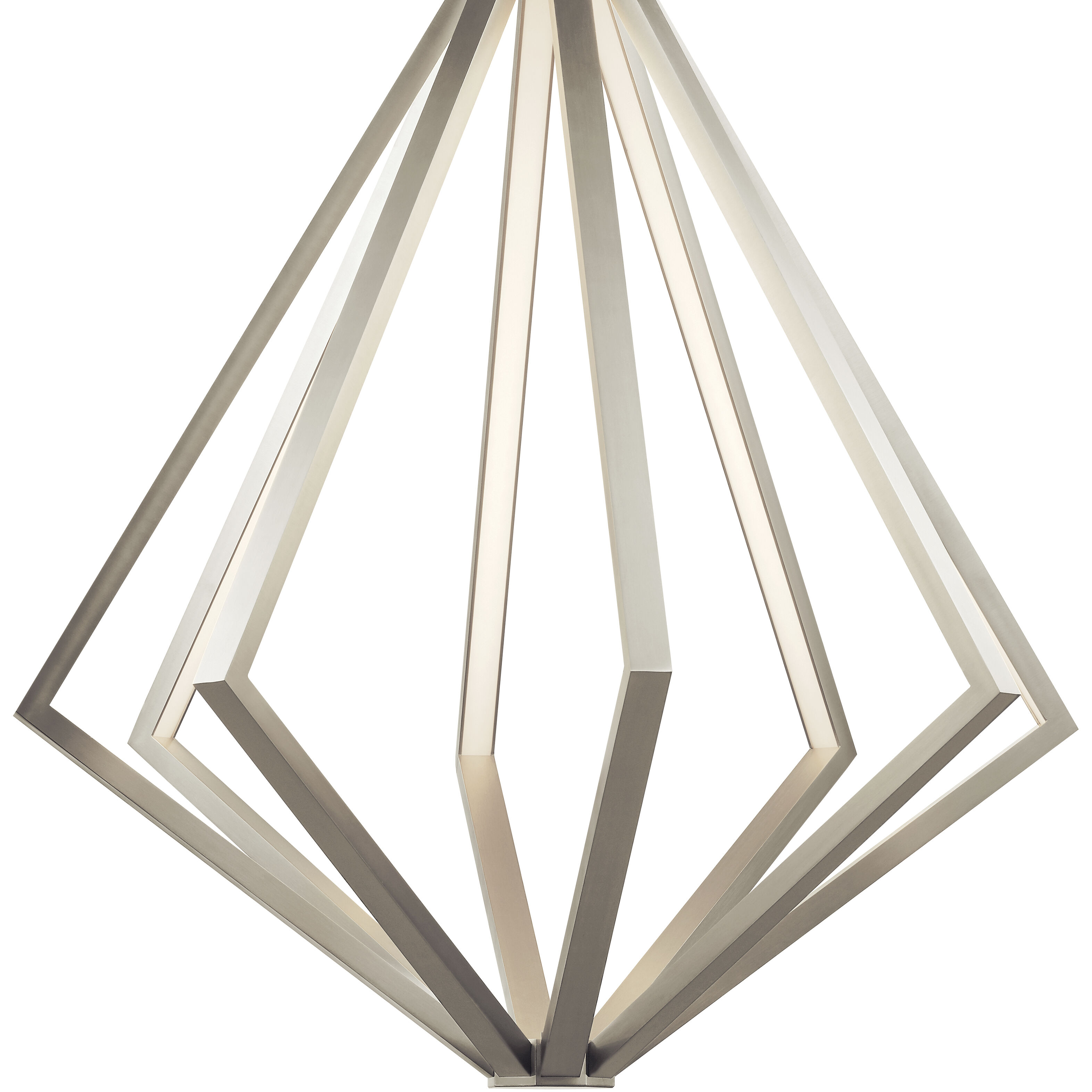 Everest LED 32 inch Satin Nickel Chandelier Ceiling Light, 1 Tier Large