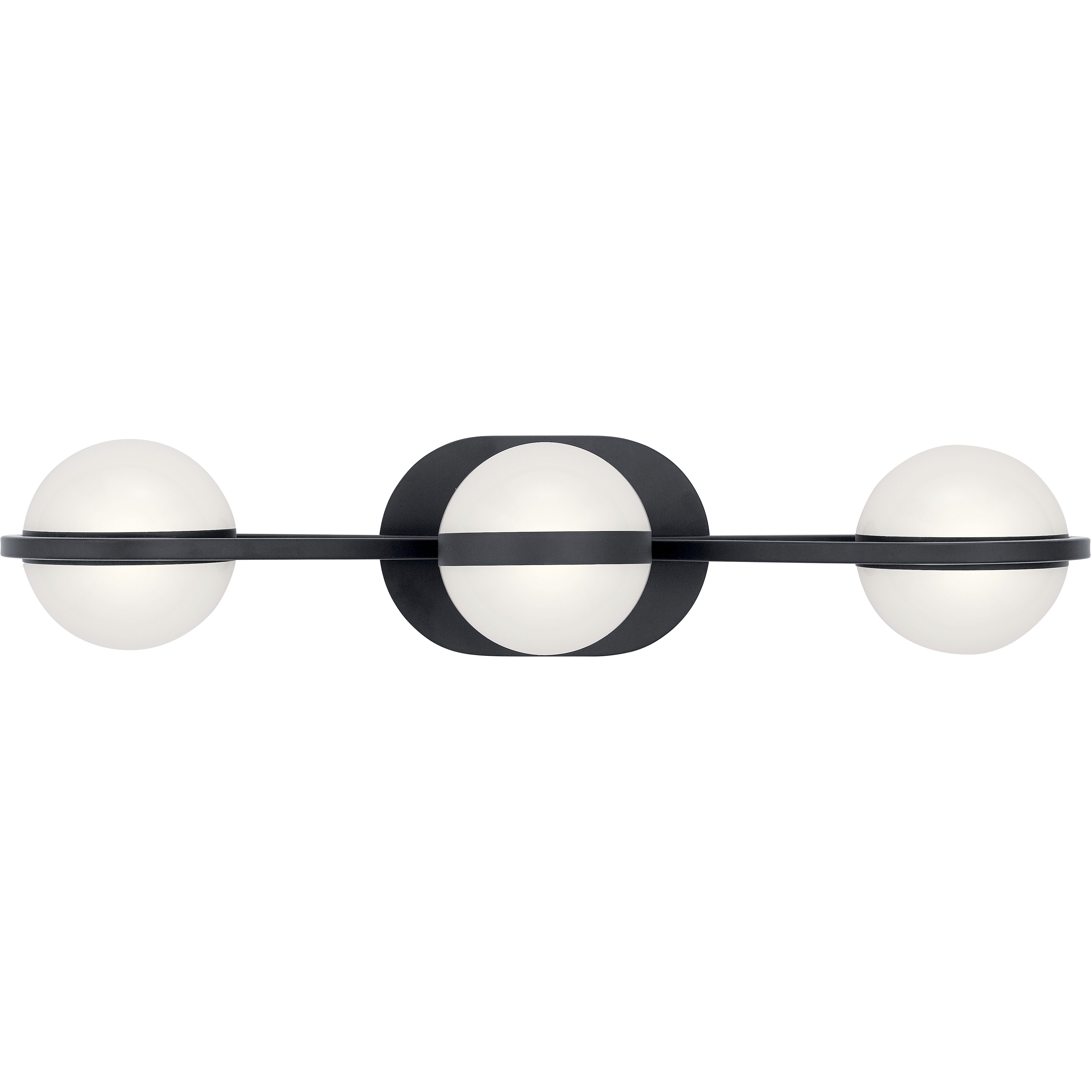 Brettin LED 24 inch Matte Black Bathroom Vanity Light Wall Light, 3 Arm