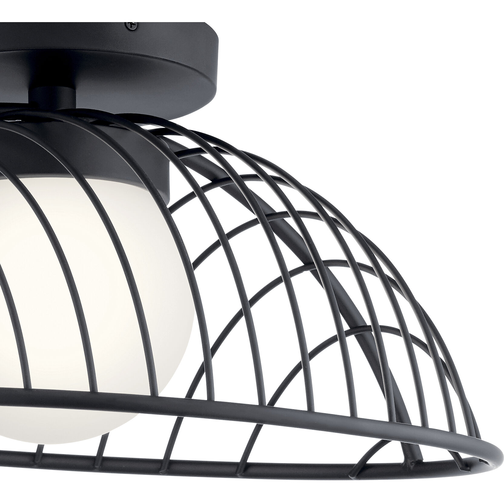 Clevo LED 18 inch Matte Black Semi Flush Mount Ceiling Light