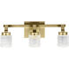 Rene LED 19.25 inch Champagne Gold Bathroom Vanity Light Wall Light, 3 Arm