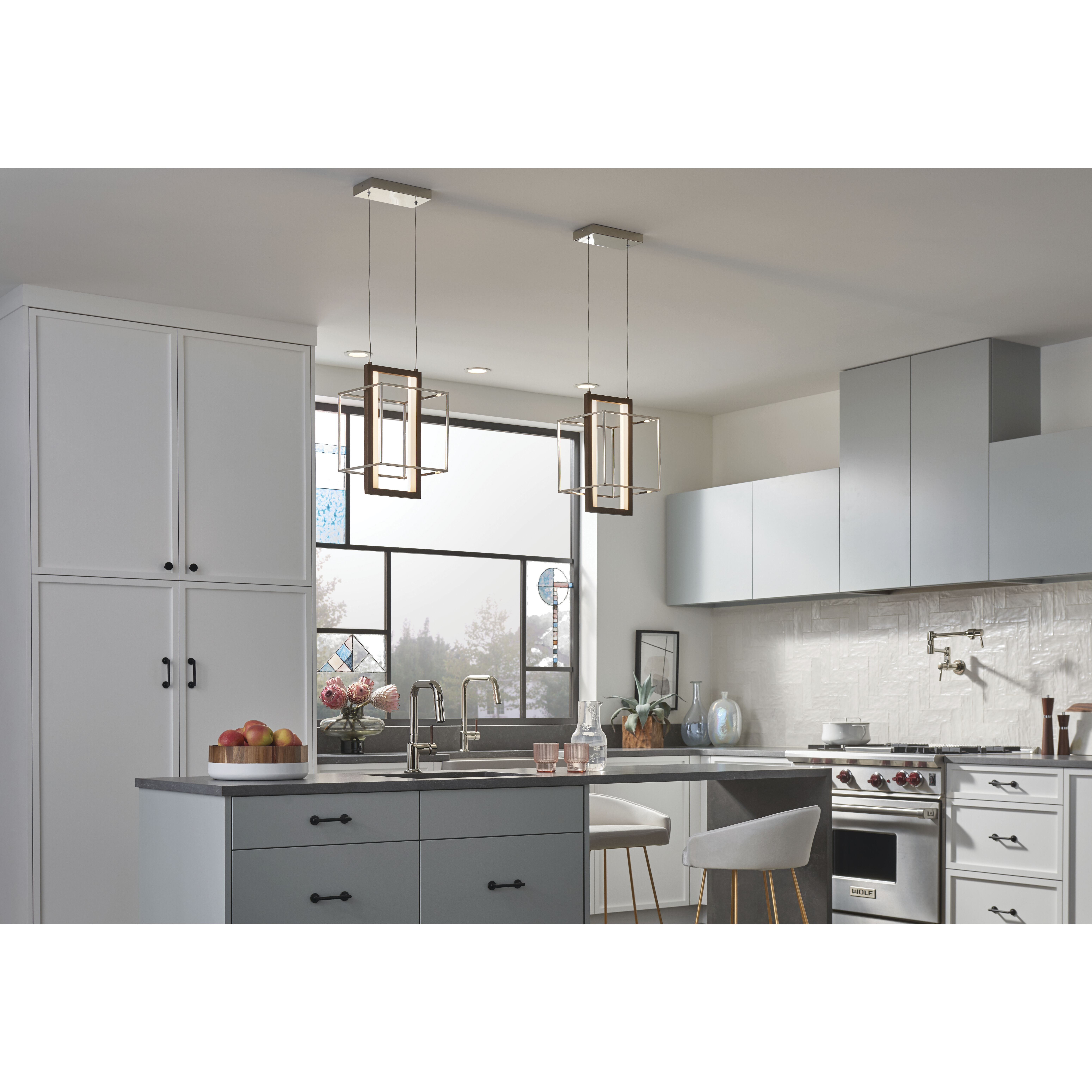 Viho LED 10 inch Polished Nickel Pendant Ceiling Light