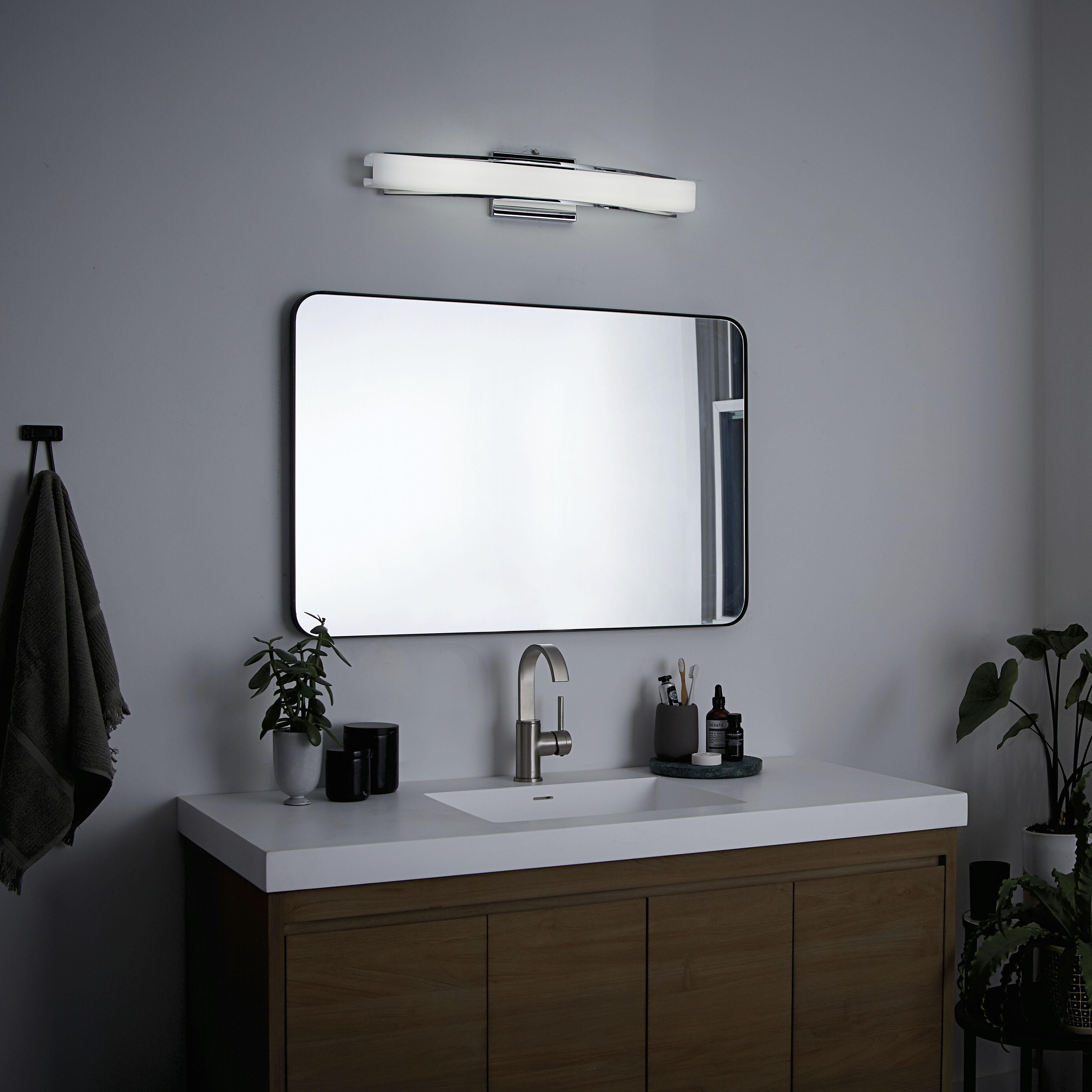 Rowan LED 25.25 inch Chrome Bathroom Vanity Light Wall Light, Large