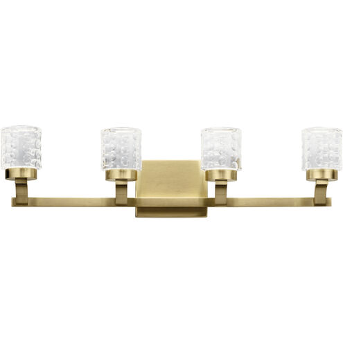 Rene LED 27.5 inch Champagne Gold Bathroom Vanity Light Wall Light, 4 Arm
