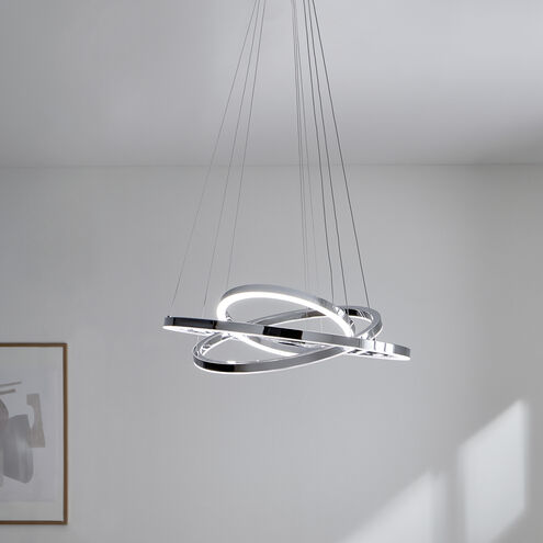 Opus LED 31.5 inch Chrome Chandelier Ceiling Light, Multi Tier