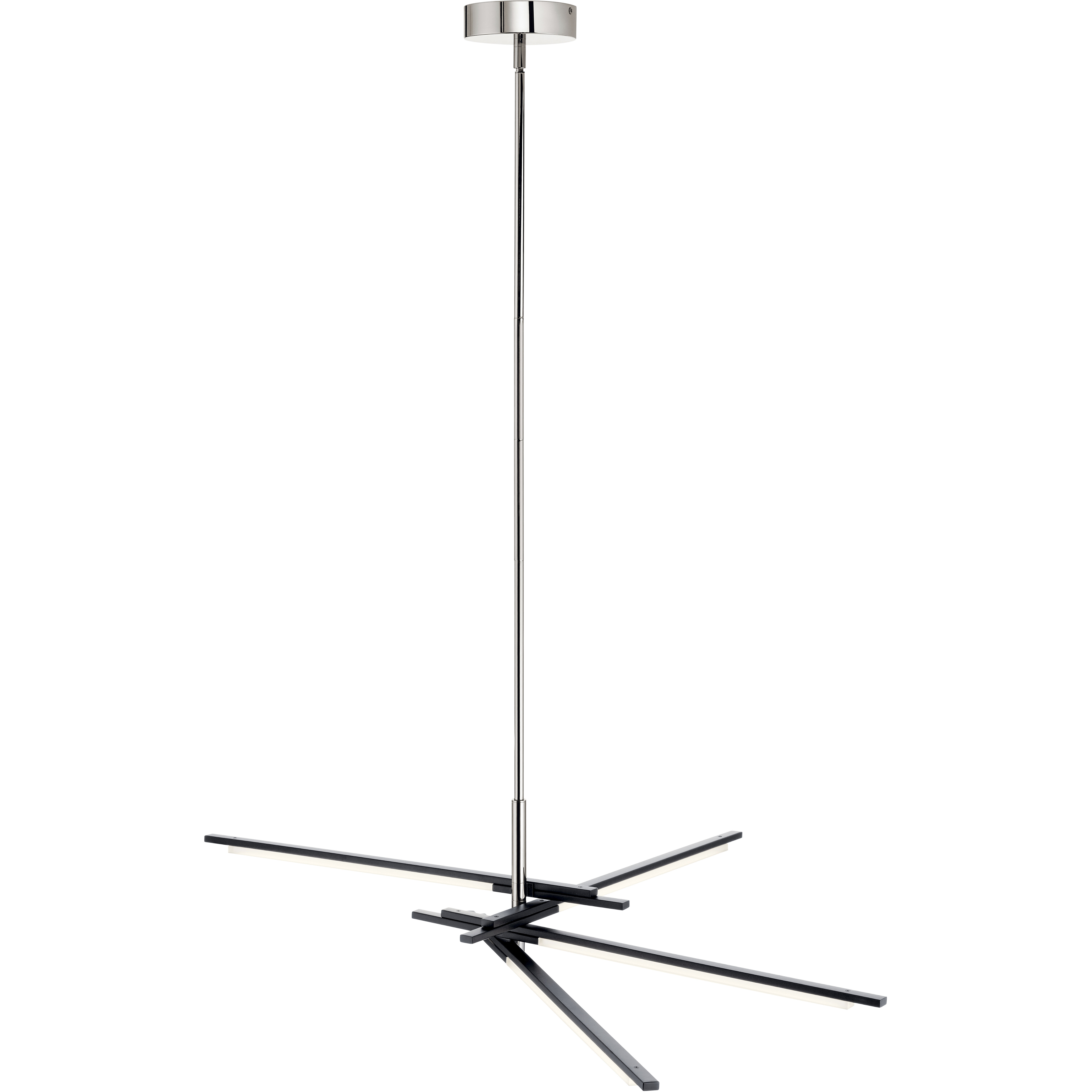 Charter LED 40.5 inch Matte Black Chandelier Ceiling Light, 1 Tier Large