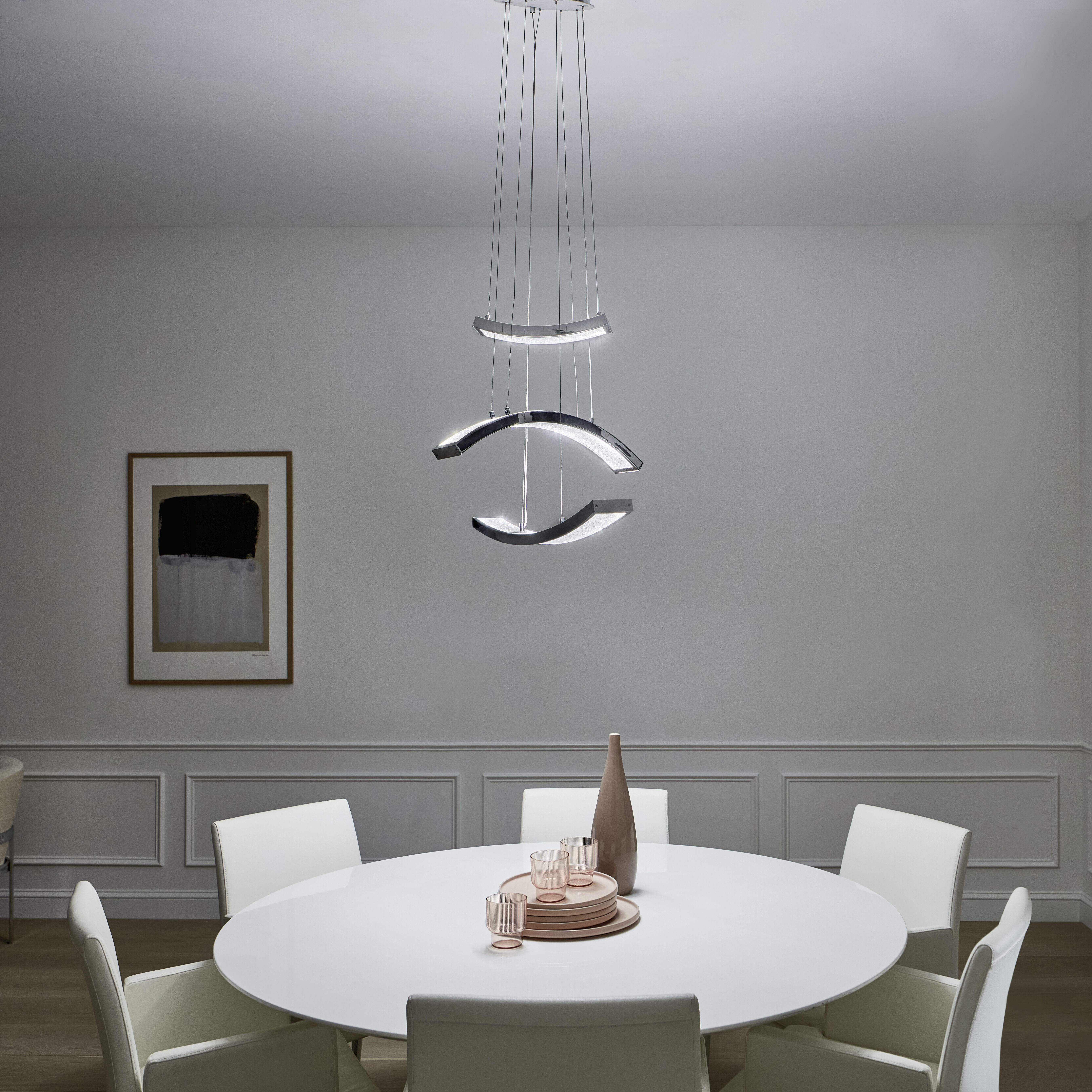 Chrome pendant outlet ceiling light