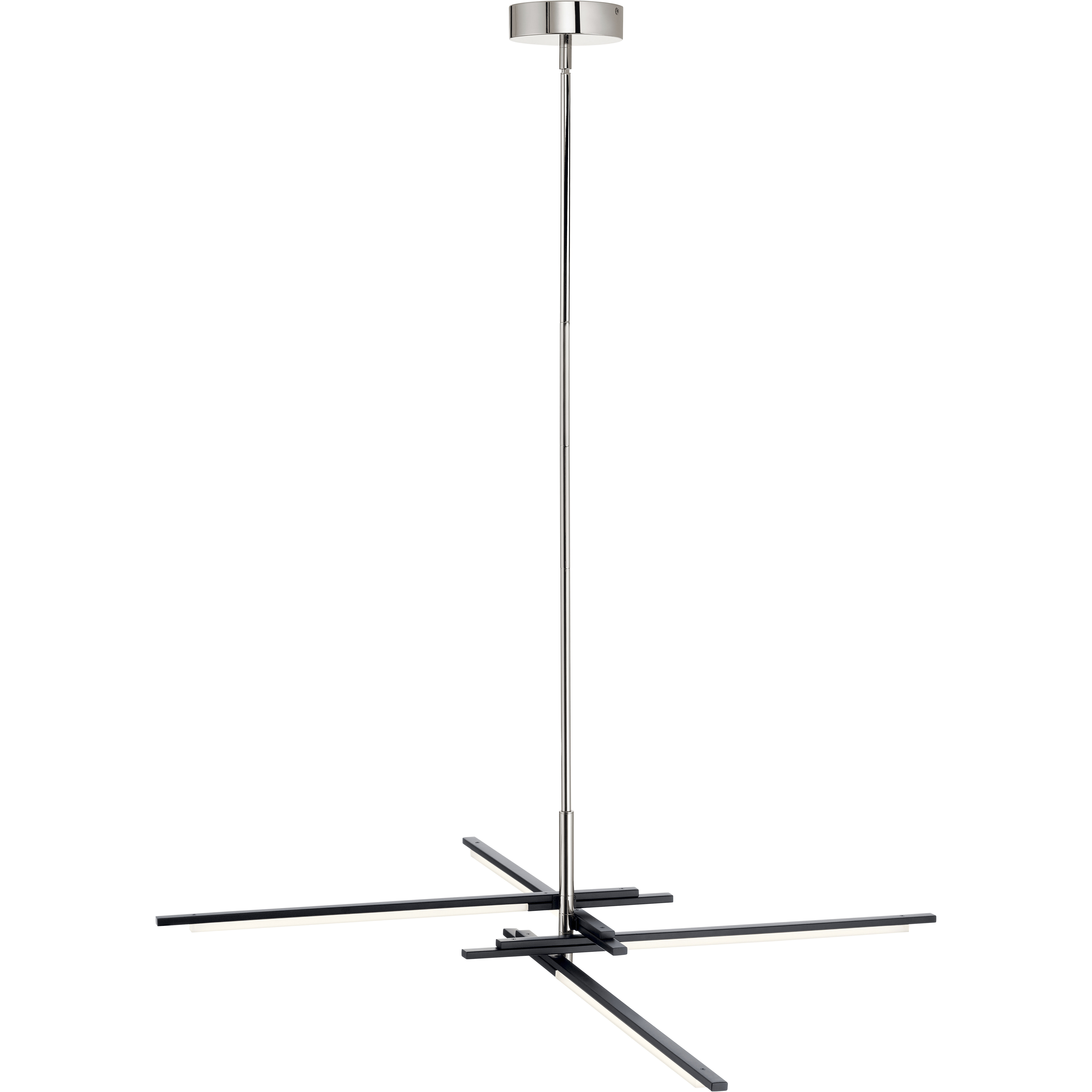 Charter LED 40.5 inch Matte Black Chandelier Ceiling Light, 1 Tier Large