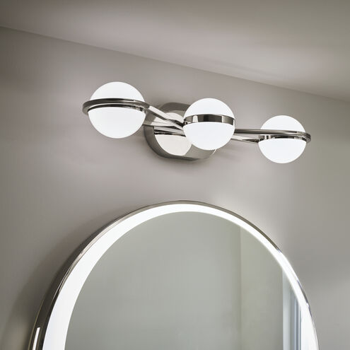 Brettin LED 24 inch Polished Nickel Bathroom Vanity Light Wall Light, 3 Arm