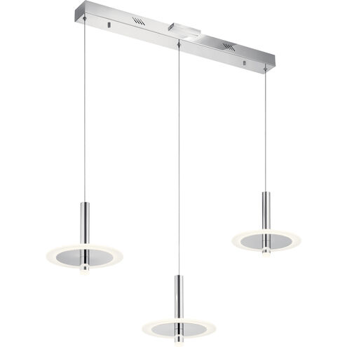 Korfu LED 9.75 inch Chrome Chandelier Ceiling Light, Linear (Single)