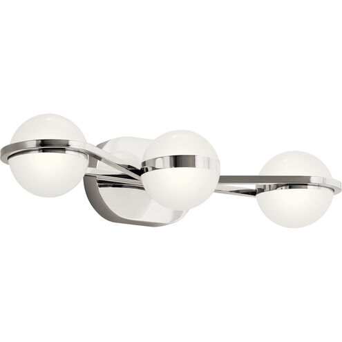 Brettin LED 24 inch Polished Nickel Bathroom Vanity Light Wall Light, 3 Arm