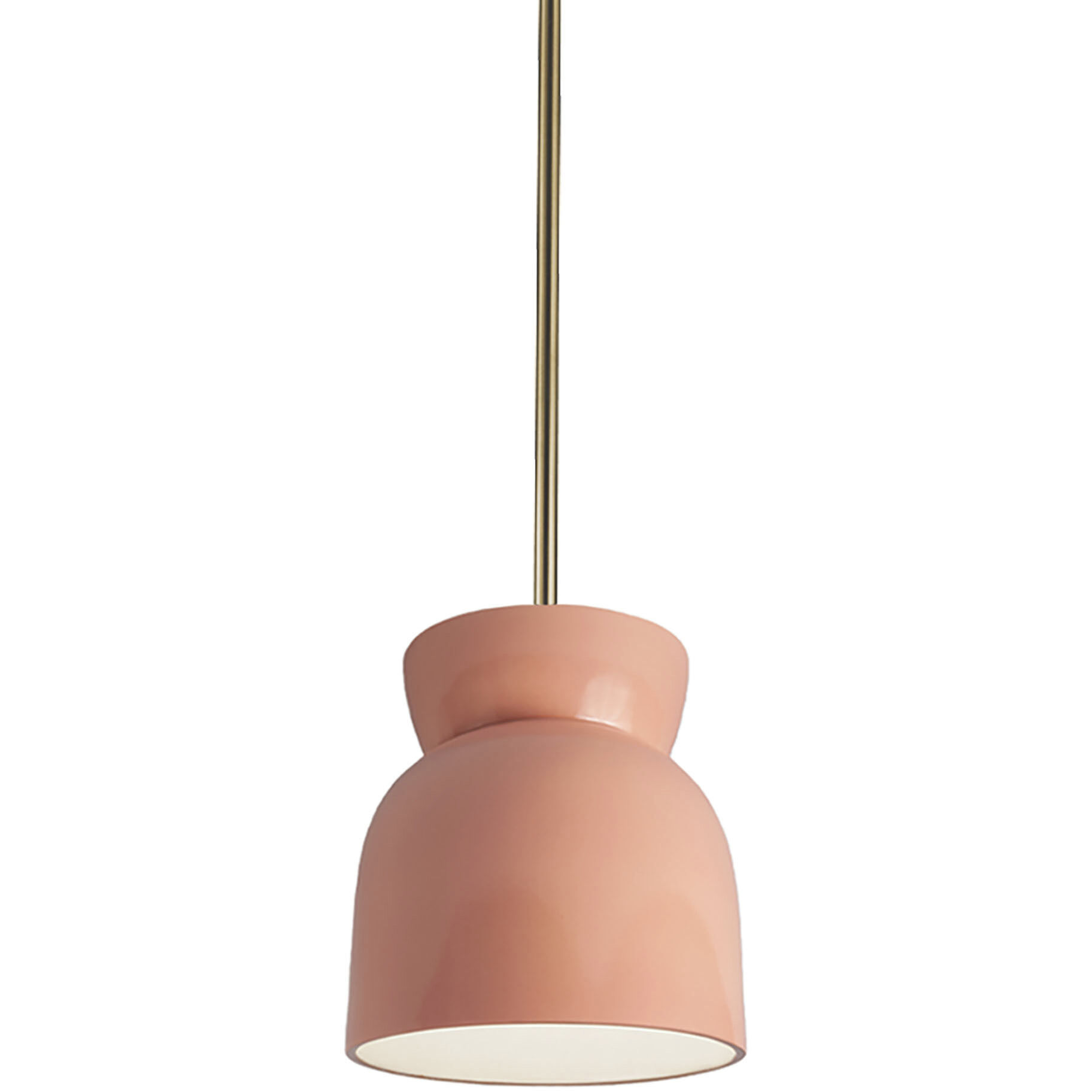 Radiance Collection LED 8 inch White Crackle with Polished Chrome Pendant Ceiling Light