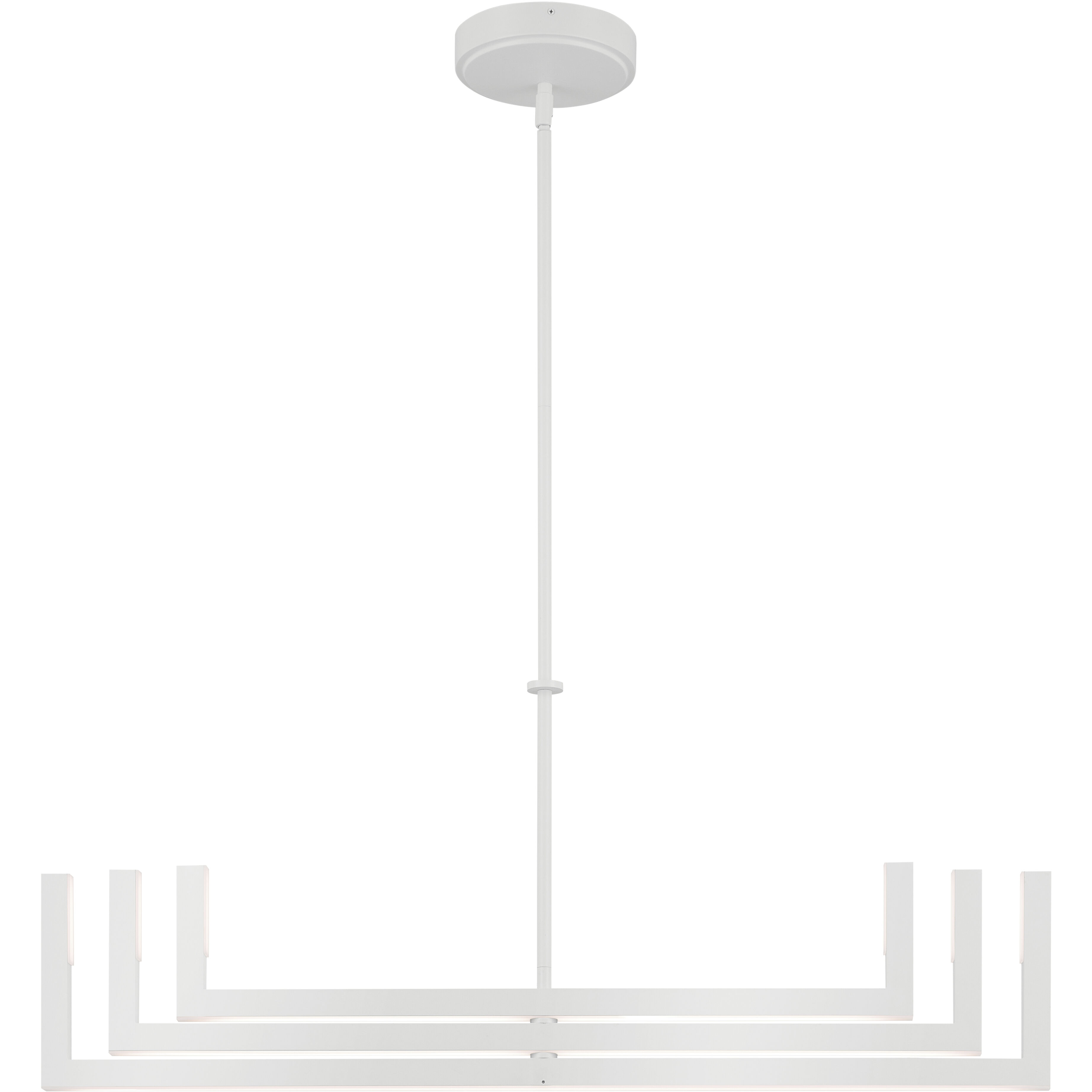 Priam LED 38 inch White Chandelier Ceiling Light, Medium