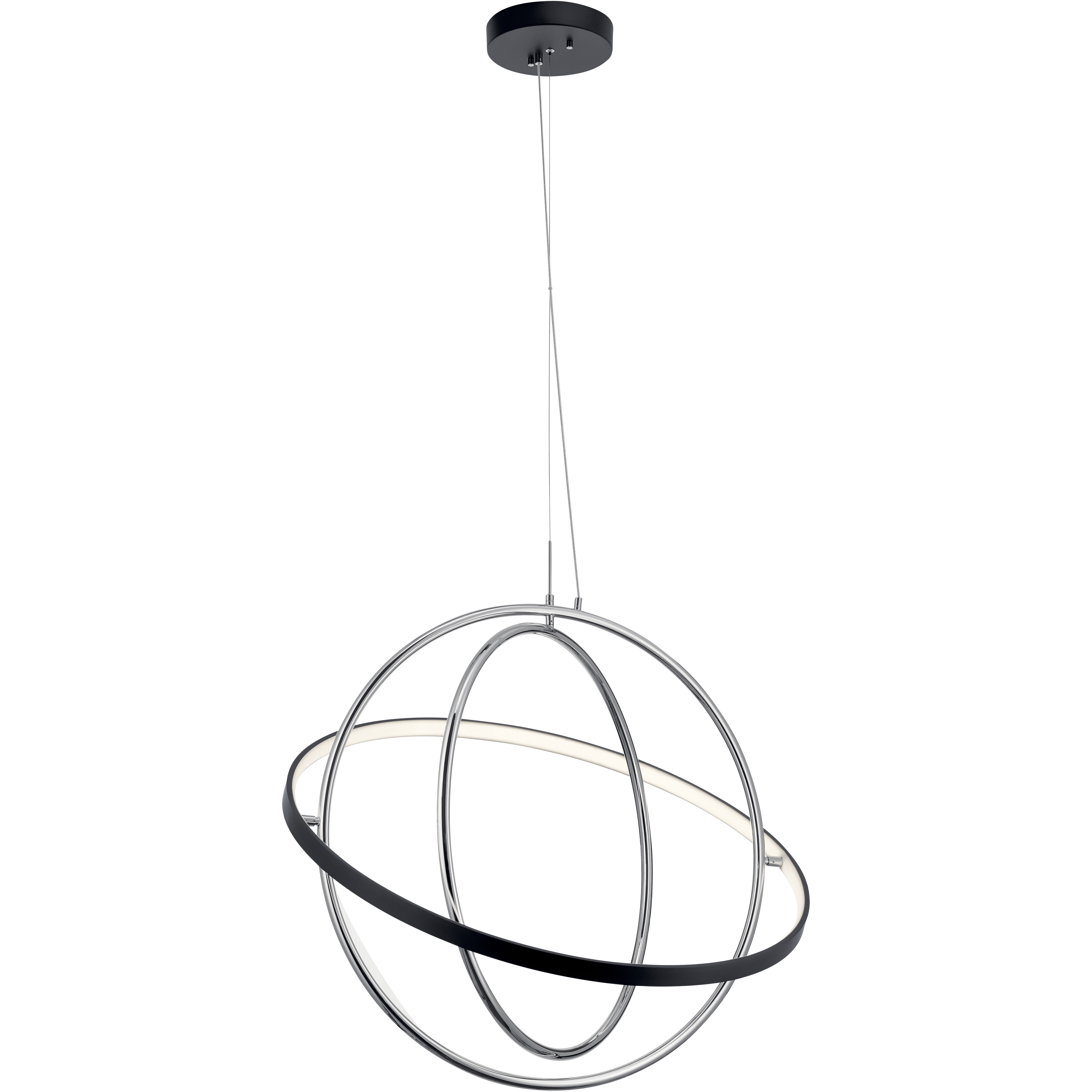 Arvo LED 31.5 inch Matte Black Chandelier Ceiling Light, 1 Tier Large