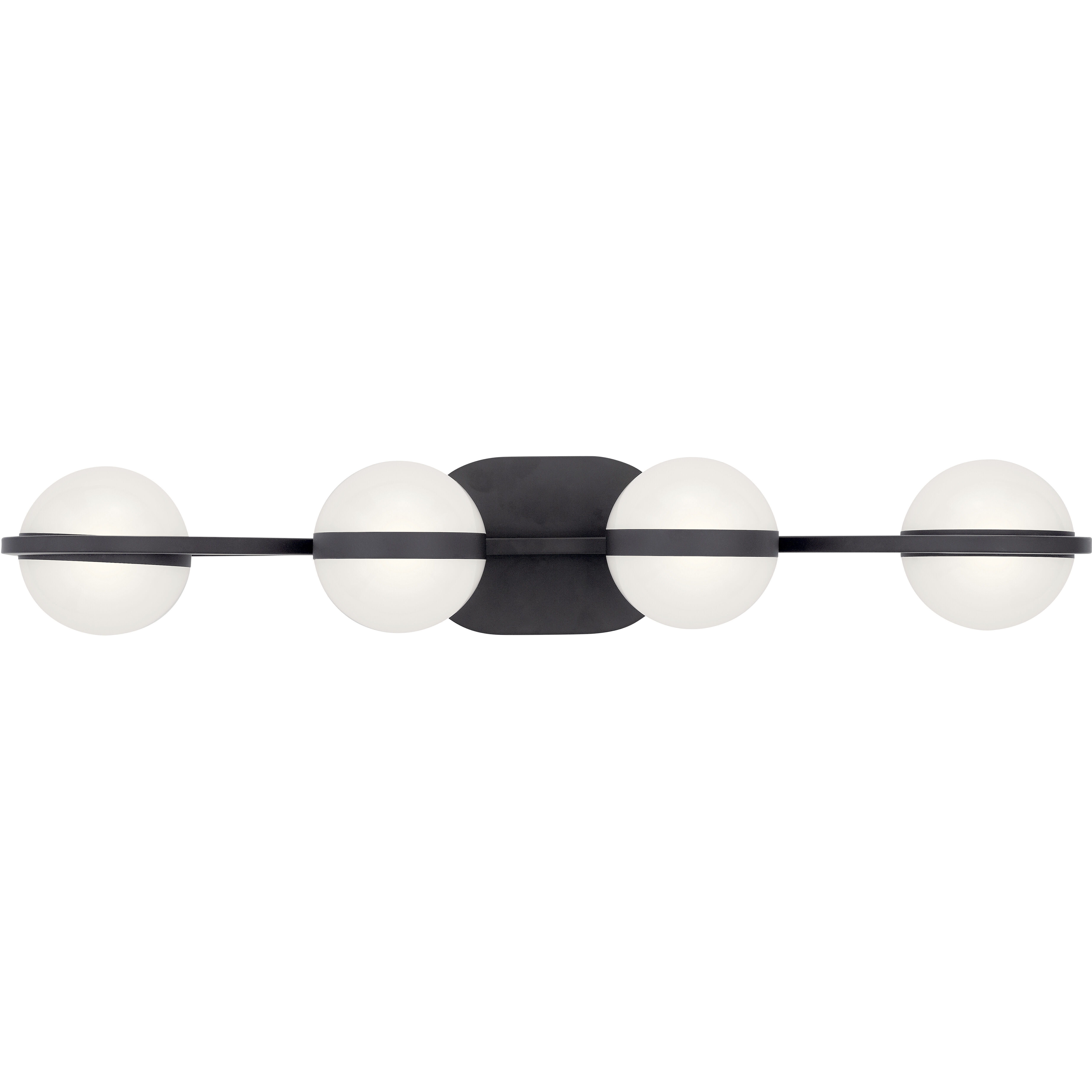 Brettin LED 30 inch Matte Black Bathroom Vanity Light Wall Light, 4 Arm