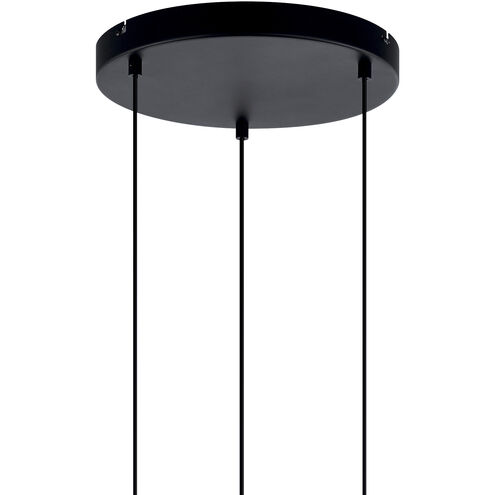 Kordan LED 17.25 inch Matte Black Cluster Pendant Ceiling Light
