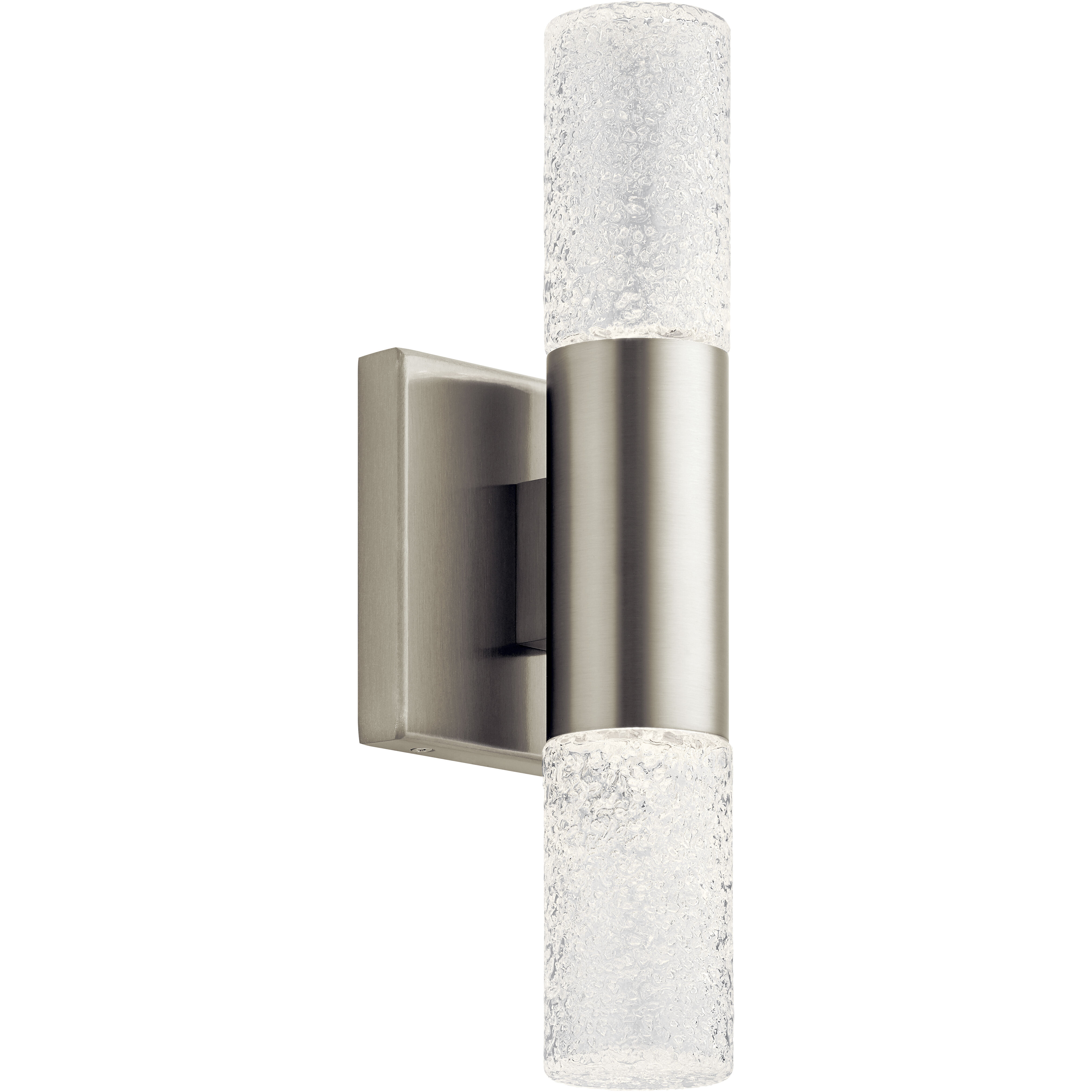 Brushed silver wall lights top