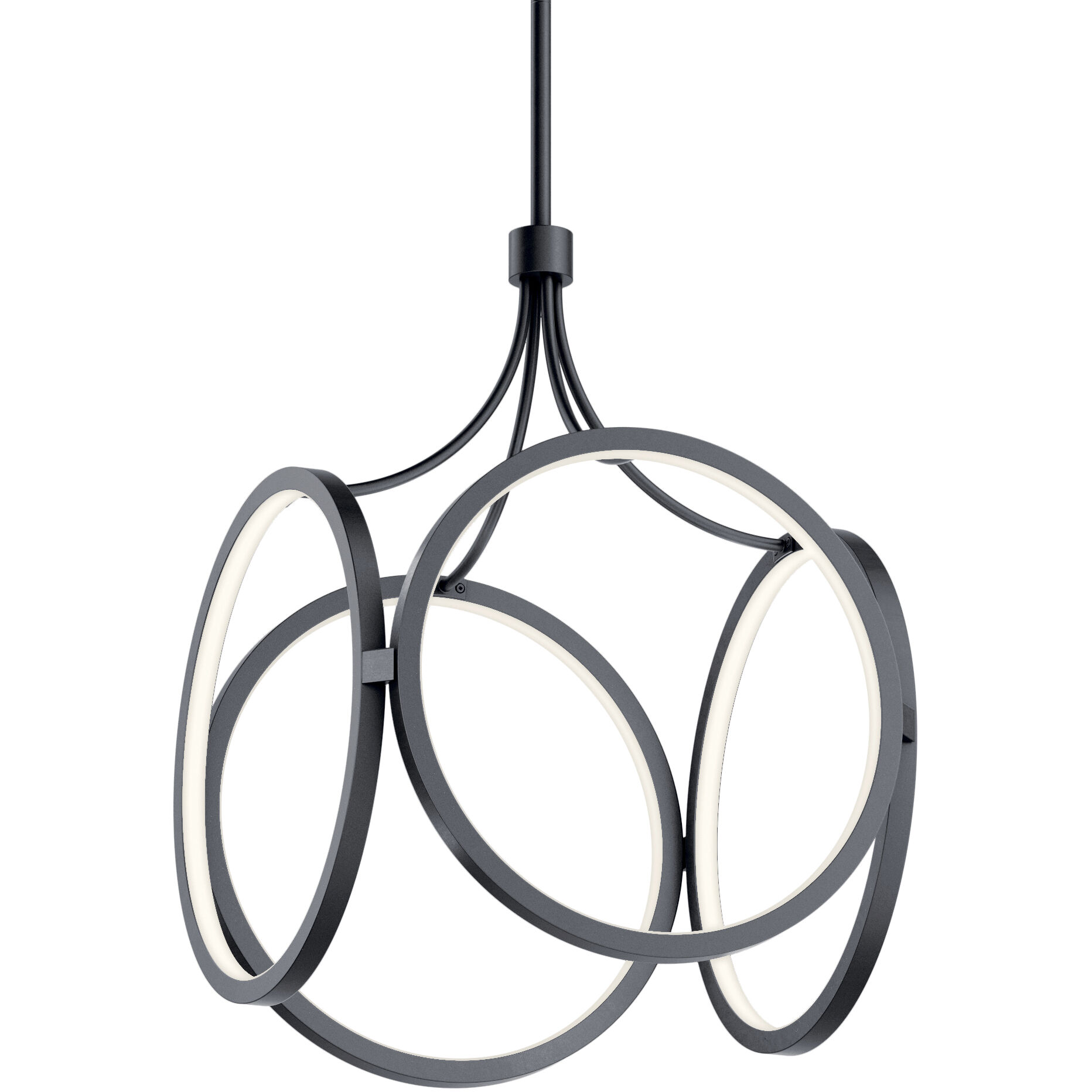 CIRI LED 14 inch Matte Black Pendant Ceiling Light in Chrome and White