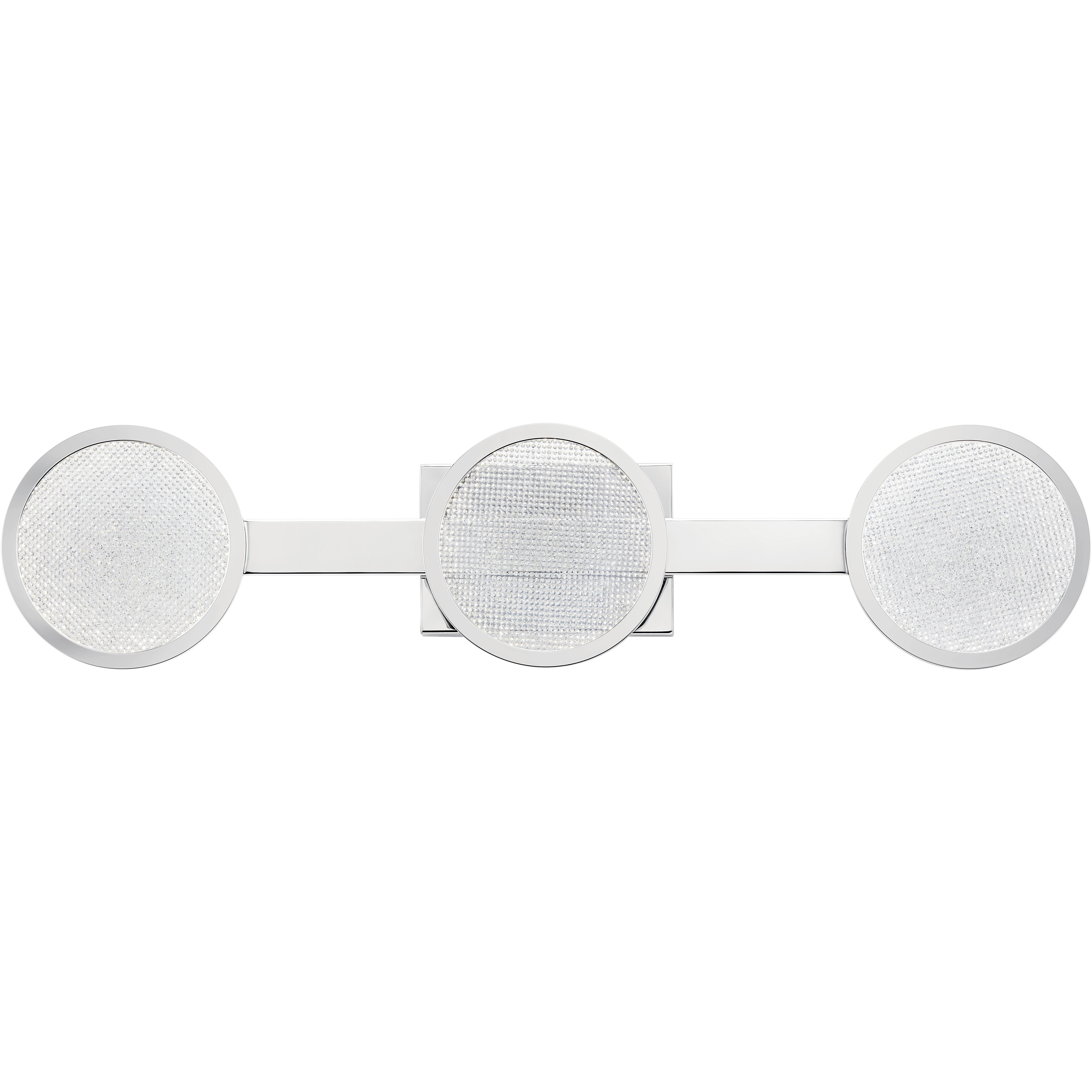 Delaine LED 30 inch Chrome Bathroom Vanity Light Wall Light, 3 Arm