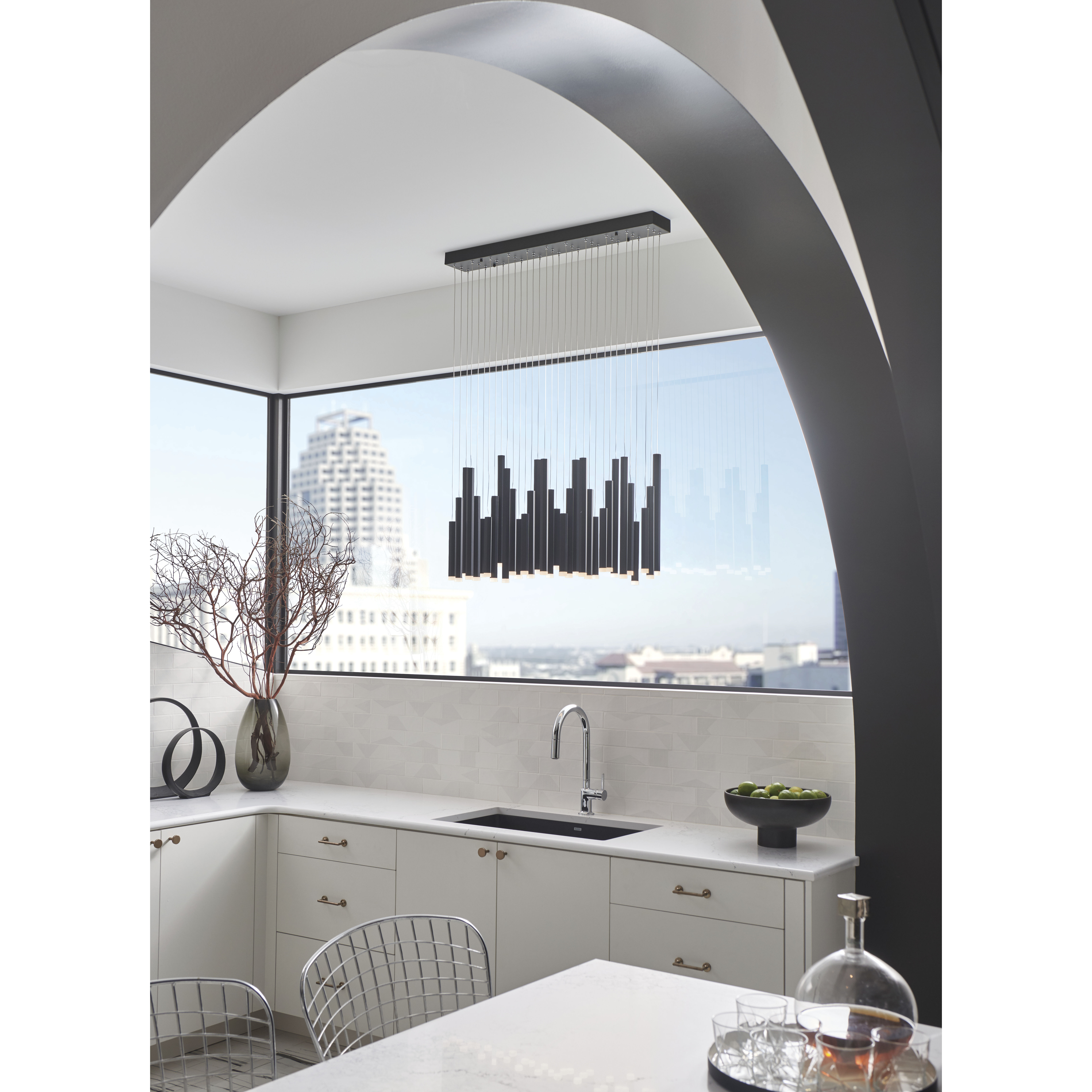 Elan 84099 Soho LED 5 inch Black Chandelier Ceiling Light