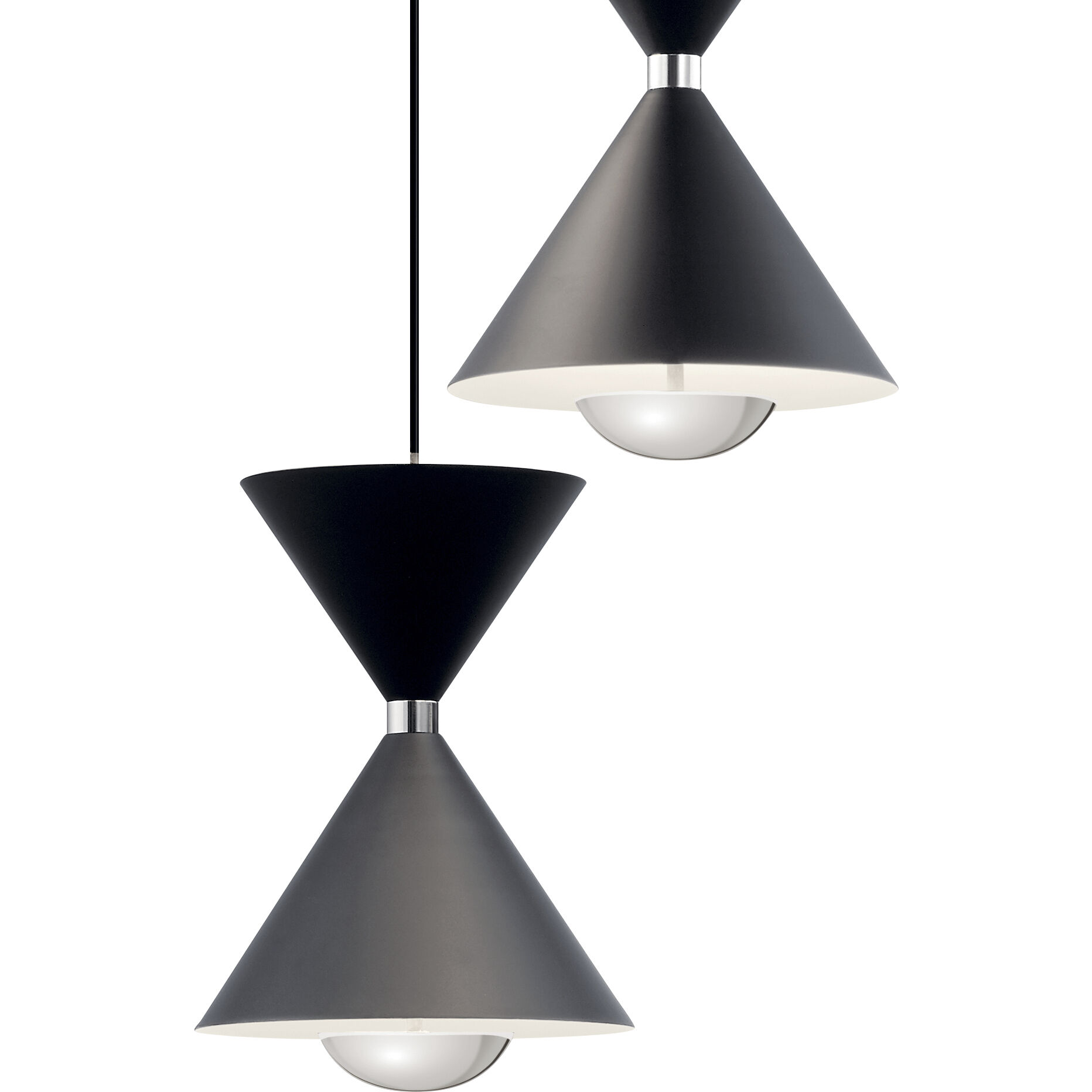 Kordan LED 17.25 inch Matte Black Cluster Pendant Ceiling Light