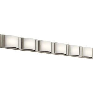 Bretto LED 44.75 inch Brushed Nickel Bathroom Vanity Light Wall Light, 5 Arm or More