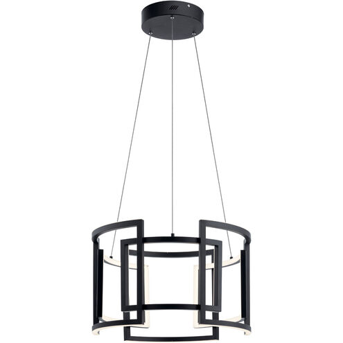 Elan 84133 Melko LED 24 inch Black Chandelier Round Pendant Ceiling Light