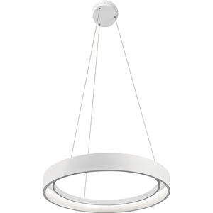 Fornello LED 24 inch Textured White Chandelier Round Pendant Ceiling Light