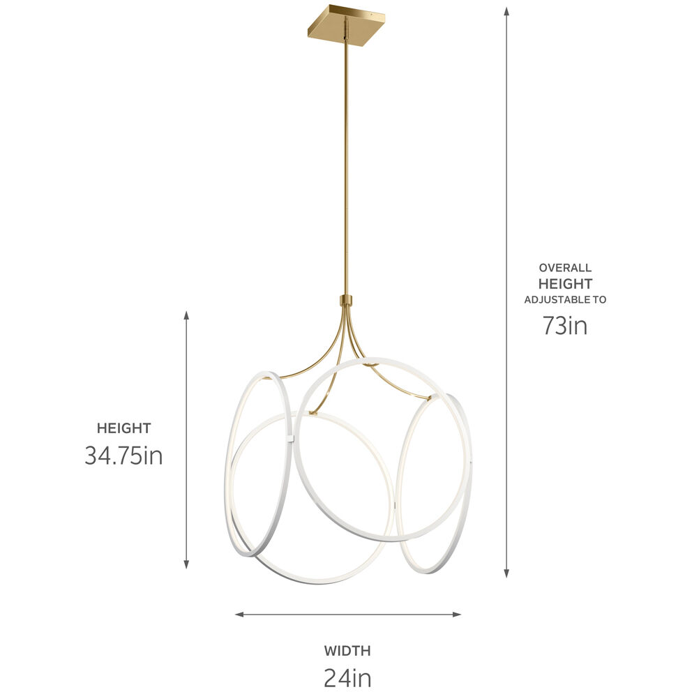 CIRI LED 24 inch White Pendant Ceiling Light