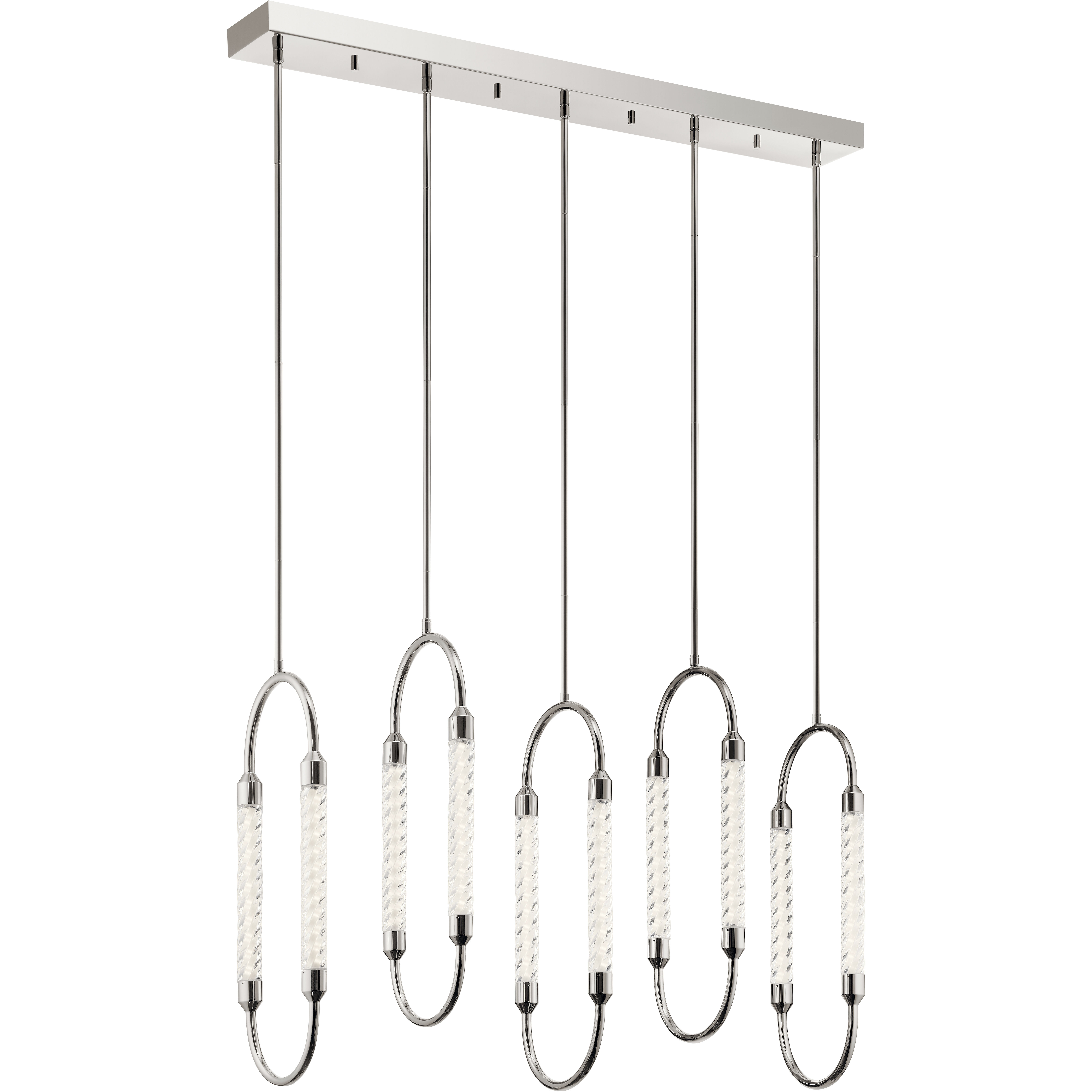 Delsey LED 9.5 inch Polished Nickel Chandelier Ceiling Light, Linear (Single)