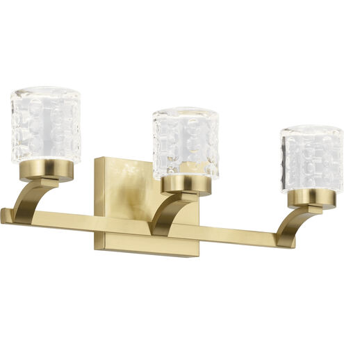 Rene LED 19.25 inch Champagne Gold Bathroom Vanity Light Wall Light, 3 Arm