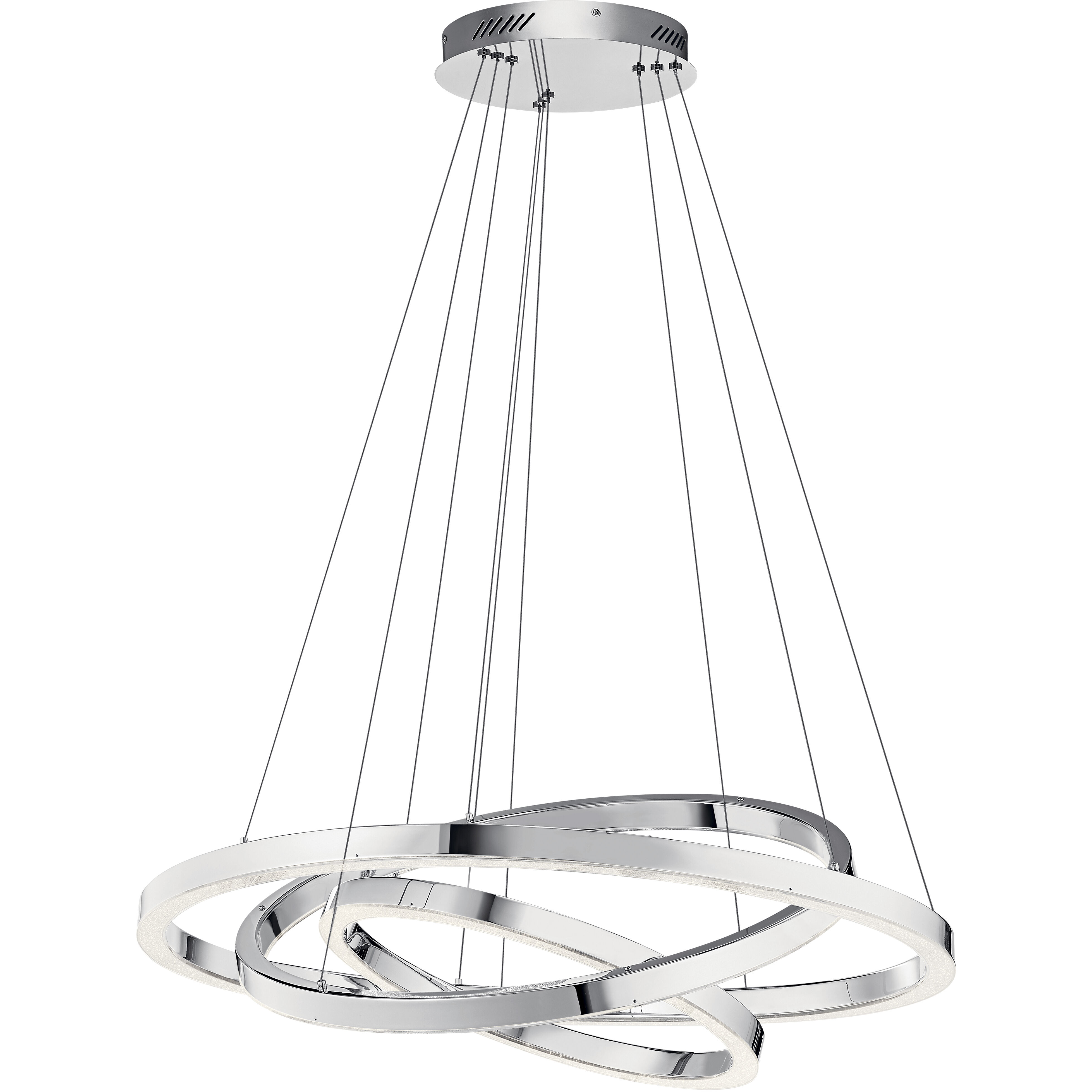 Opus LED 31.5 inch Chrome Chandelier Ceiling Light, Multi Tier
