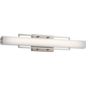 Perov LED 25 inch Brushed Nickel Linear Bath Wall Light, Large