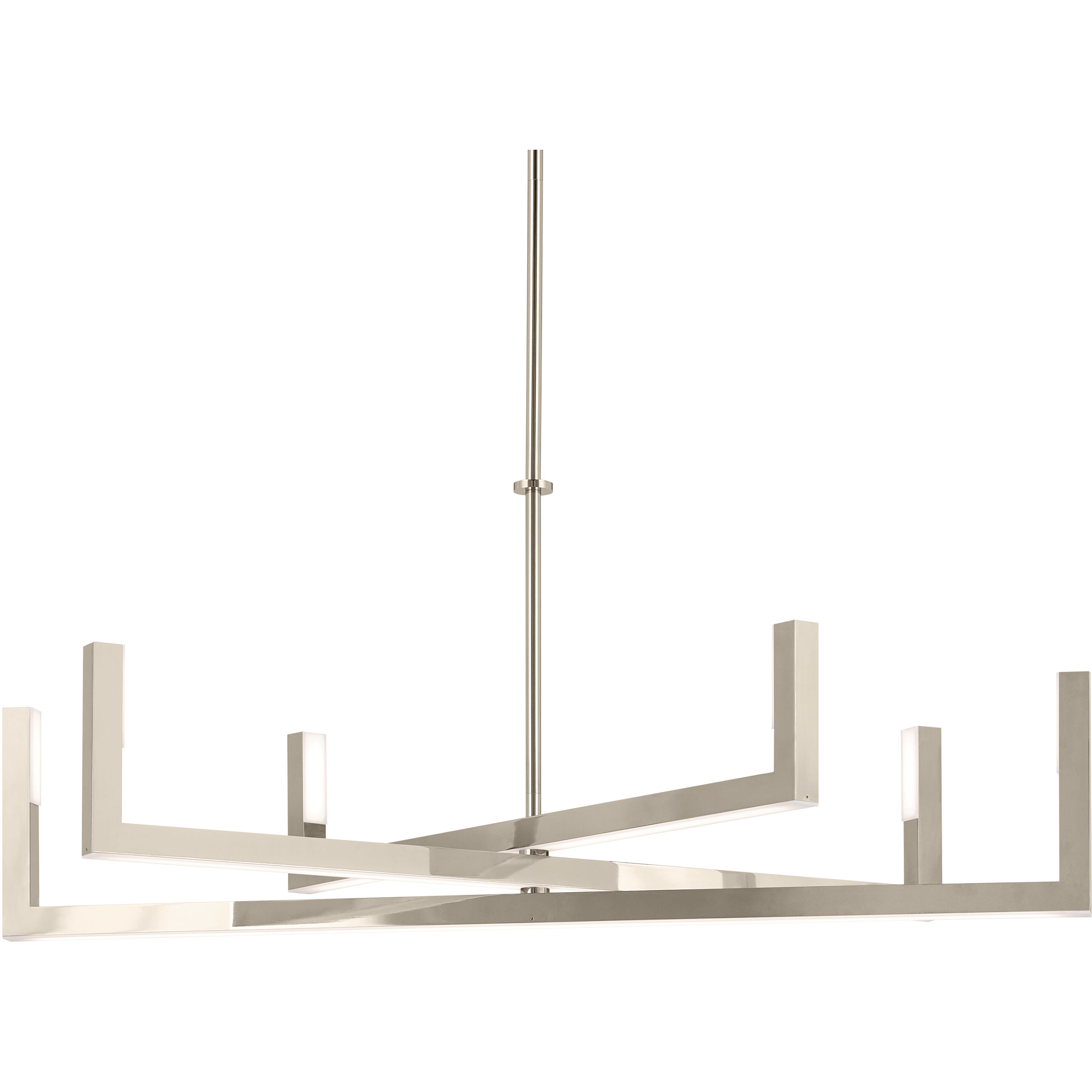 Priam LED 38 inch Polished Nickel Chandelier Ceiling Light, Medium