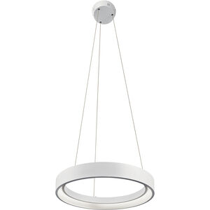 Fornello LED 18 inch Textured White Chandelier Round Pendant Ceiling Light