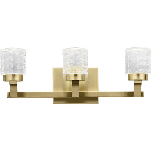 Rene LED 19.25 inch Champagne Gold Bathroom Vanity Light Wall Light, 3 Arm