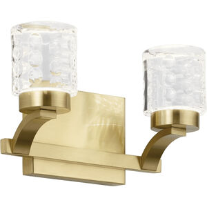 Rene LED 12 inch Champagne Gold Bath Bracket Wall Light, 2 Arm