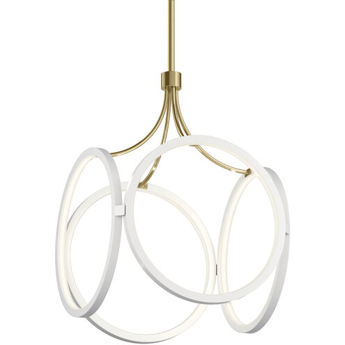 CIRI LED 14 inch White Pendant Ceiling Light in Polished Nickel