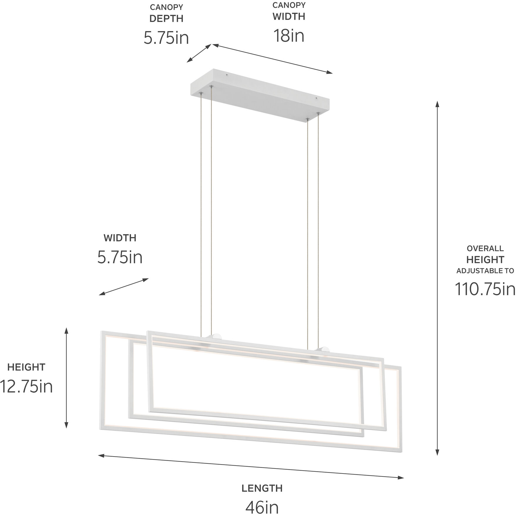Jestin LED 5.75 inch White Chandelier Ceiling Light, Single