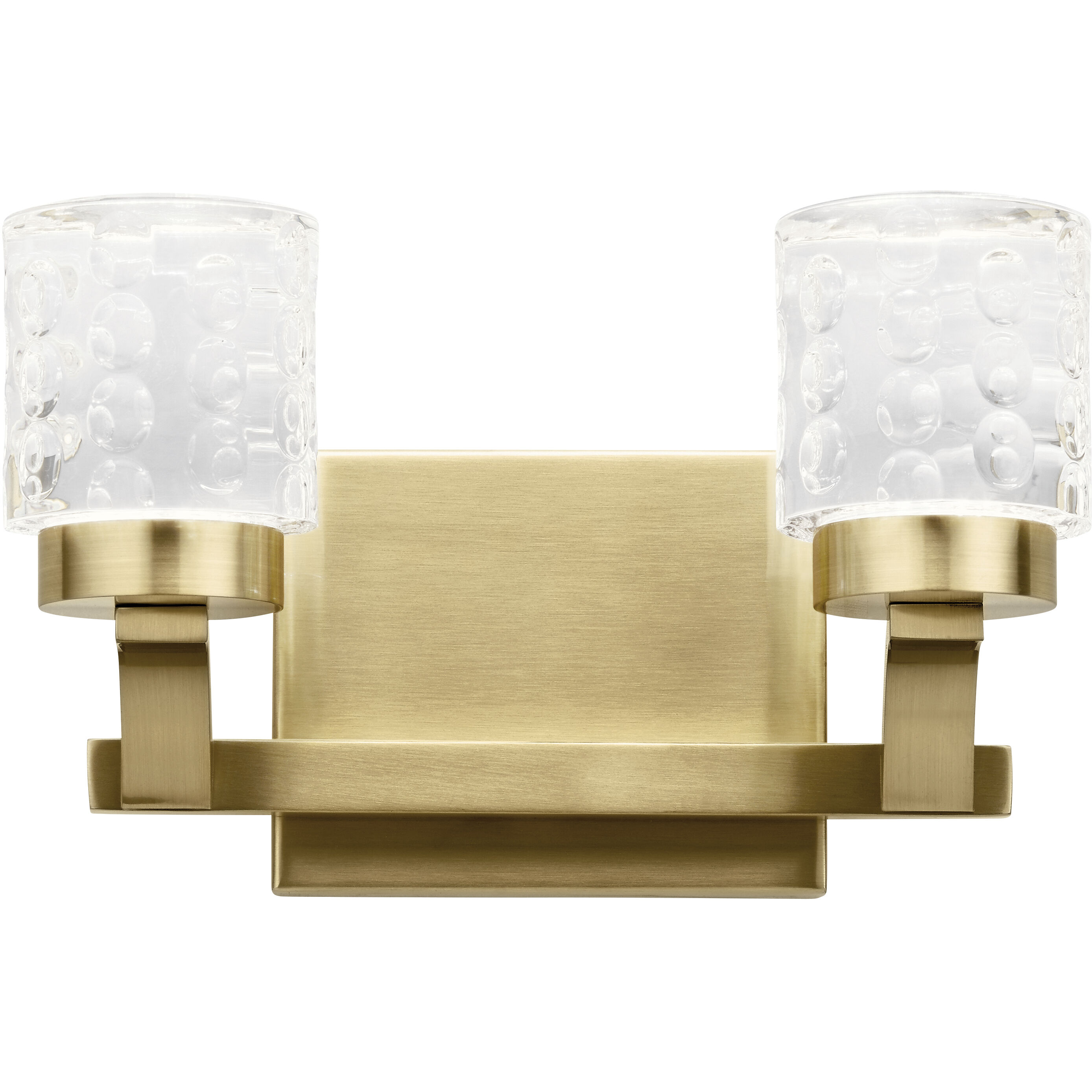 Rene LED 11.5 inch Champagne Gold Bathroom Vanity Light Wall Light, 2 Arm