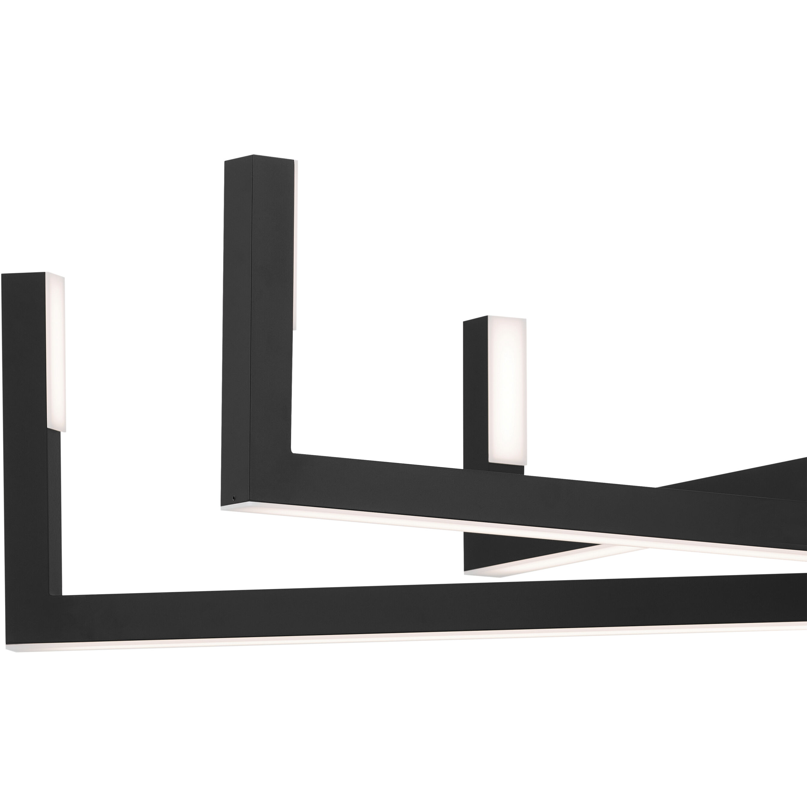 Priam LED 38 inch Matte Black Chandelier Ceiling Light, Medium