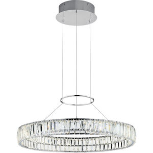 Annette LED 26 inch Chrome Chandelier Round Pendant Ceiling Light