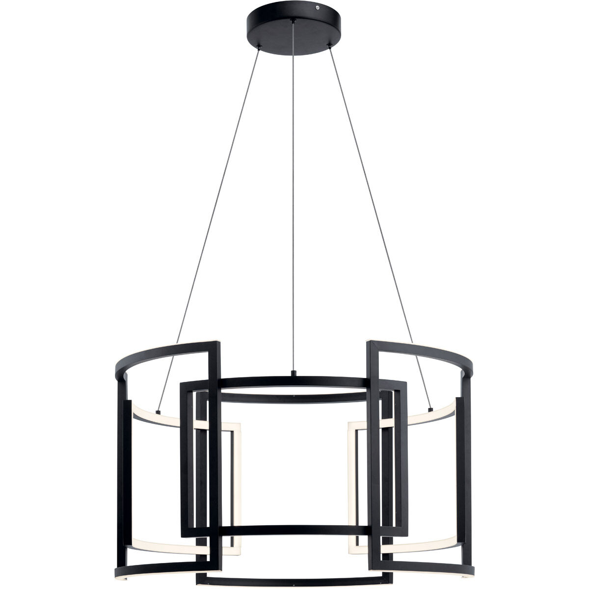 Melko LED Black Chandelier Round Pendant Ceiling Light