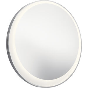 Optice 30 X 27 inch Chrome Wall Mirror, Offset Round