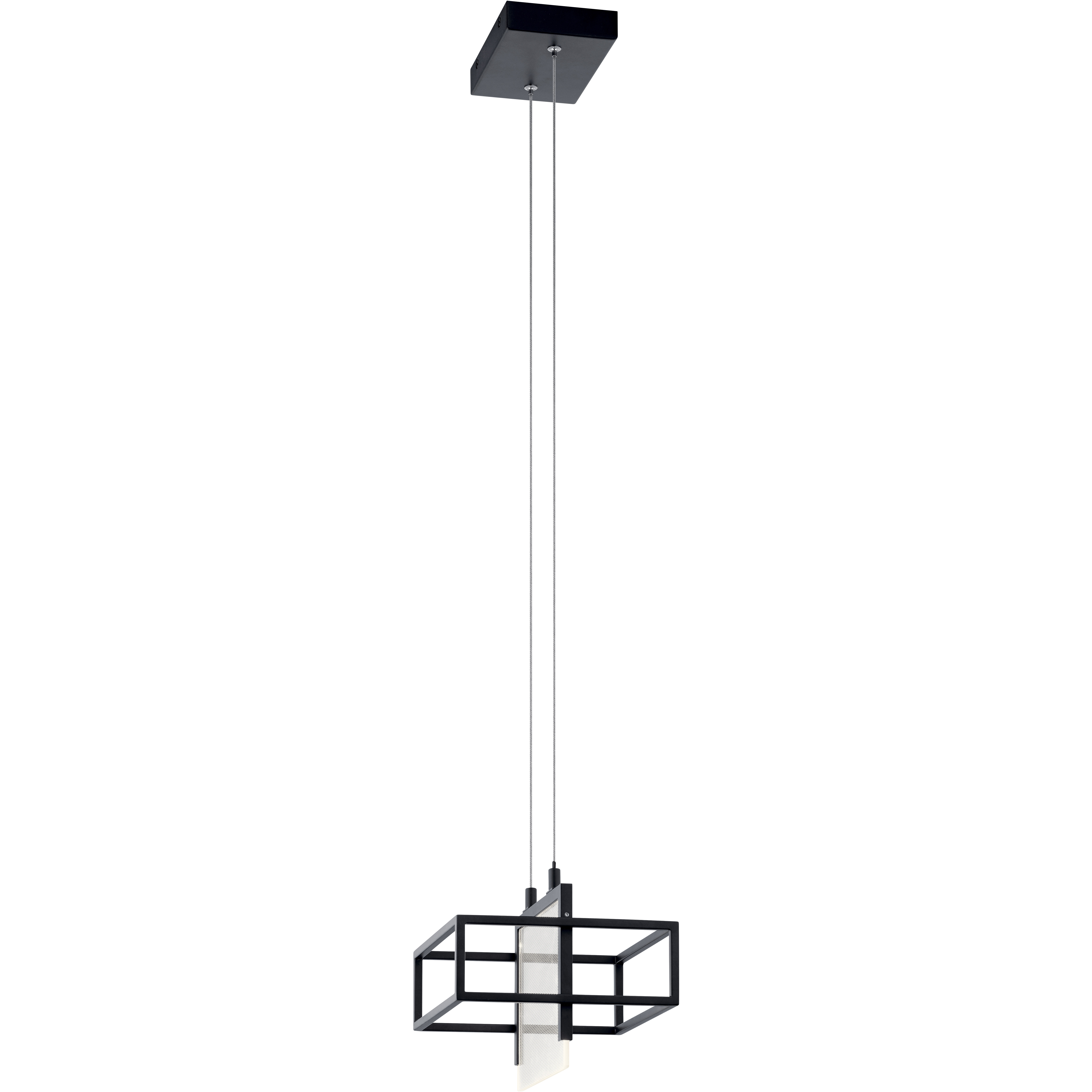 Vega LED 8 inch Matte Black Mini Pendant Ceiling Light in Chrome