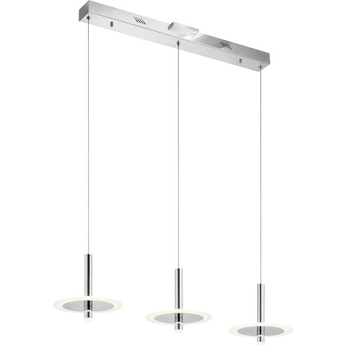 Korfu LED 9.75 inch Chrome Chandelier Ceiling Light, Linear (Single)