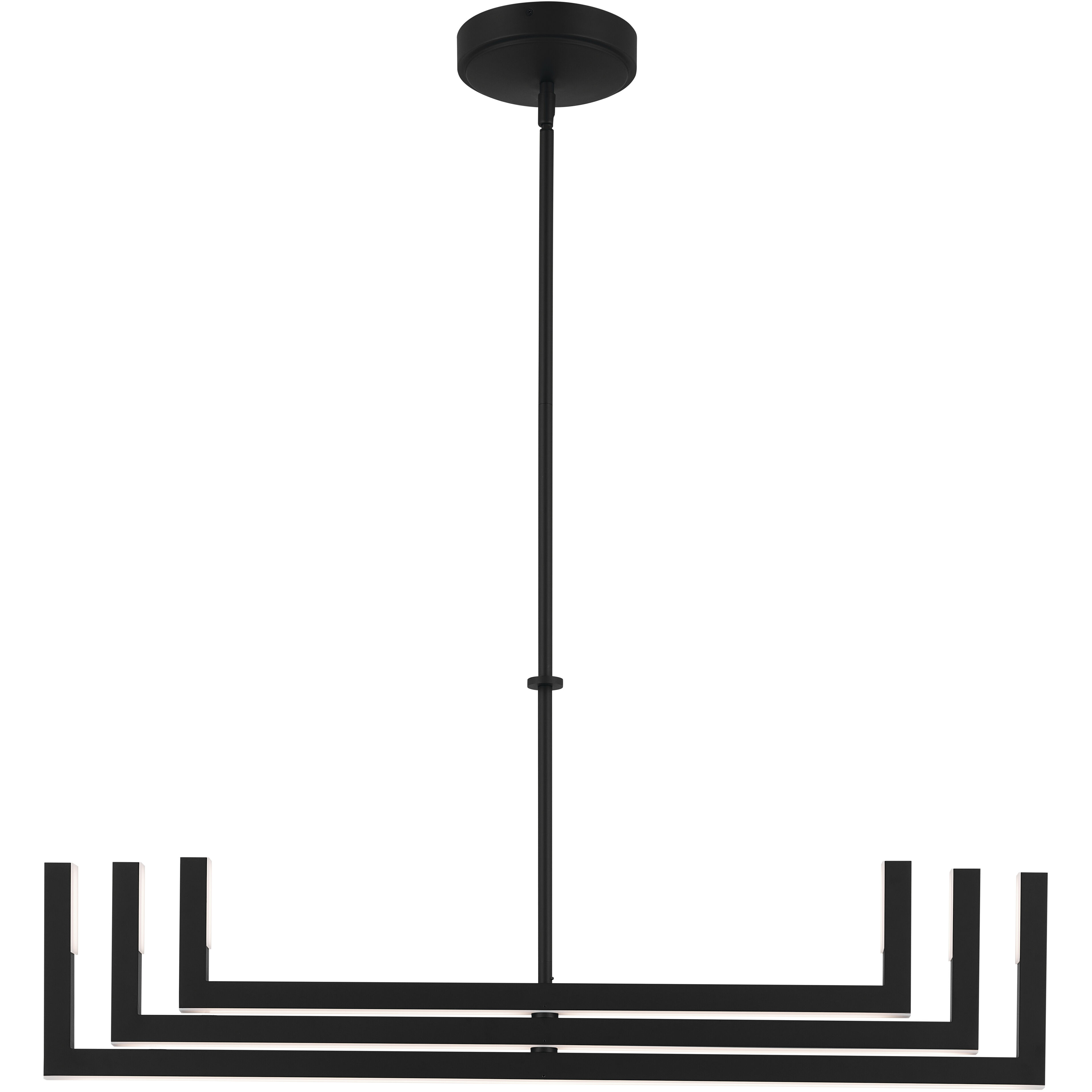 Priam LED 38 inch Matte Black Chandelier Ceiling Light, Medium